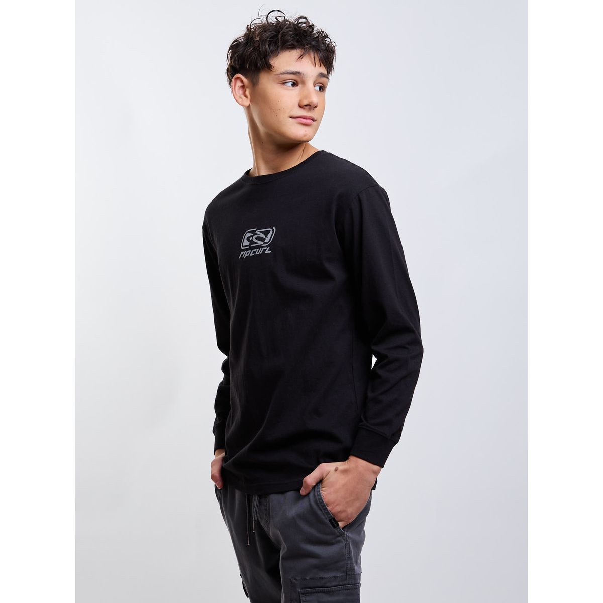 RIP CURL - Polera ML Origin Negro Infantil Rip Curl
