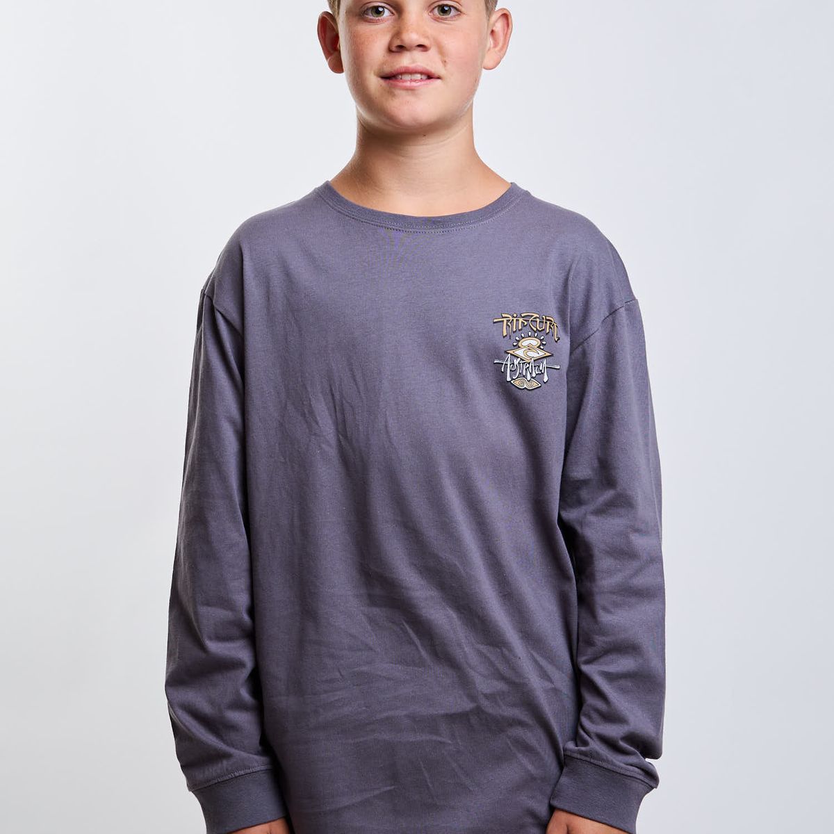 RIP CURL - Polera ML Current Gris Infantil Rip Curl