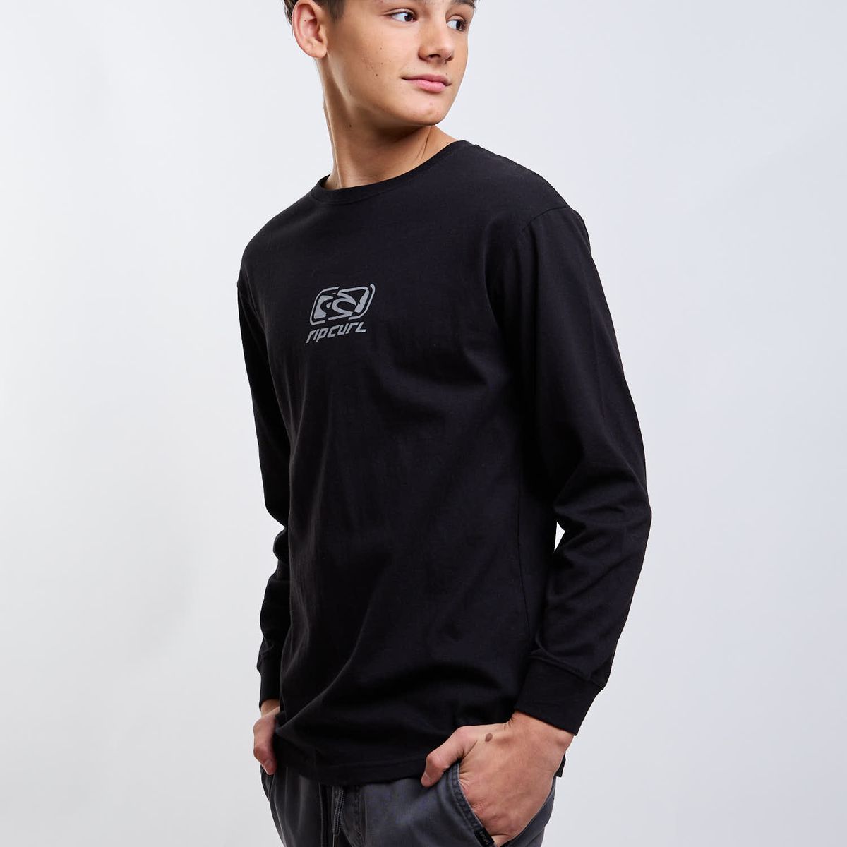 RIP CURL - Polera ML Origin Negro Infantil Rip Curl