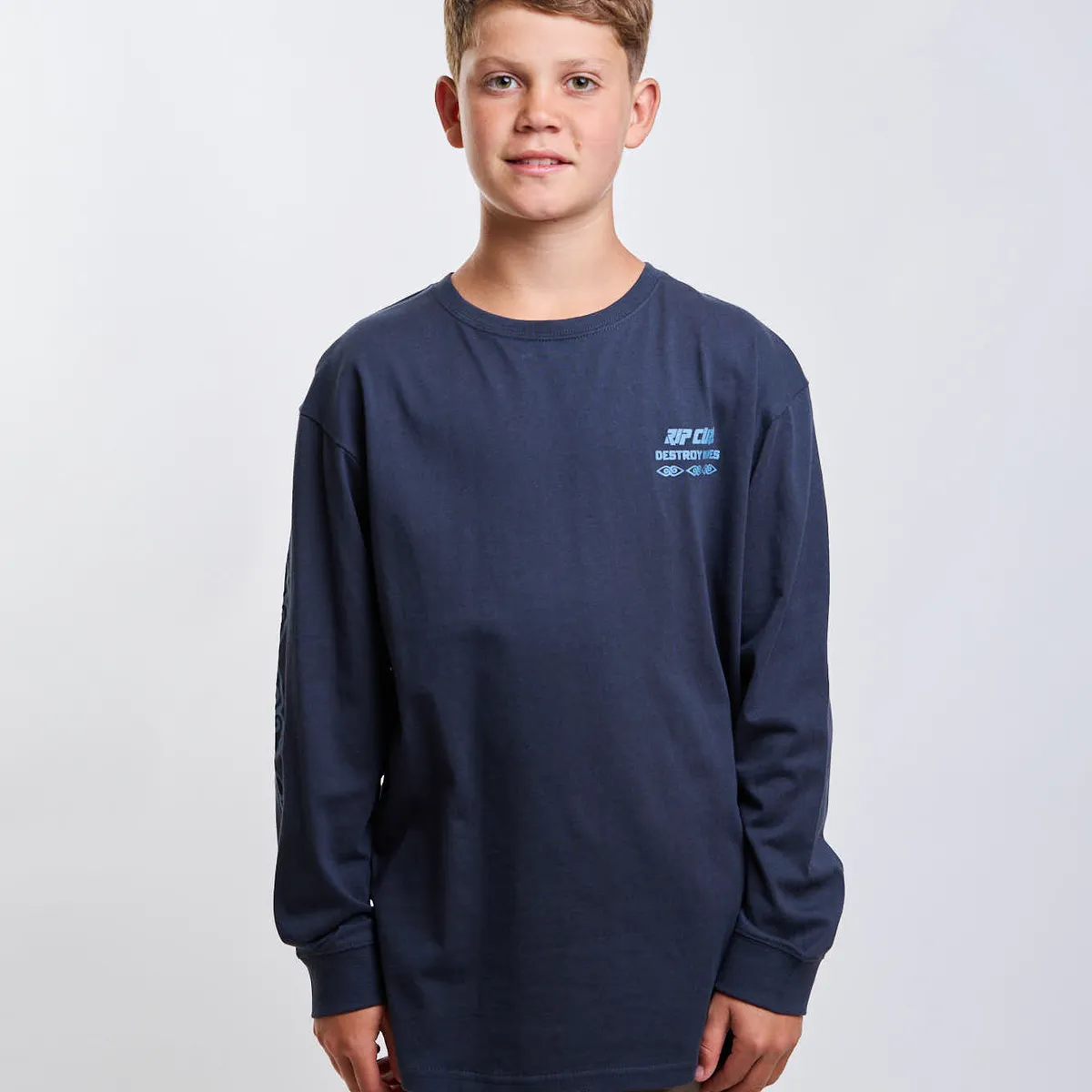 RIP CURL - Polera ML Raw Azul Infantil Rip Curl