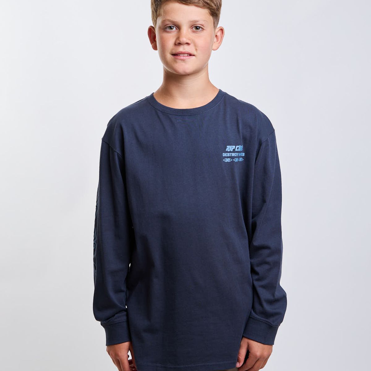 RIP CURL - Polera ML Raw Azul Infantil Rip Curl