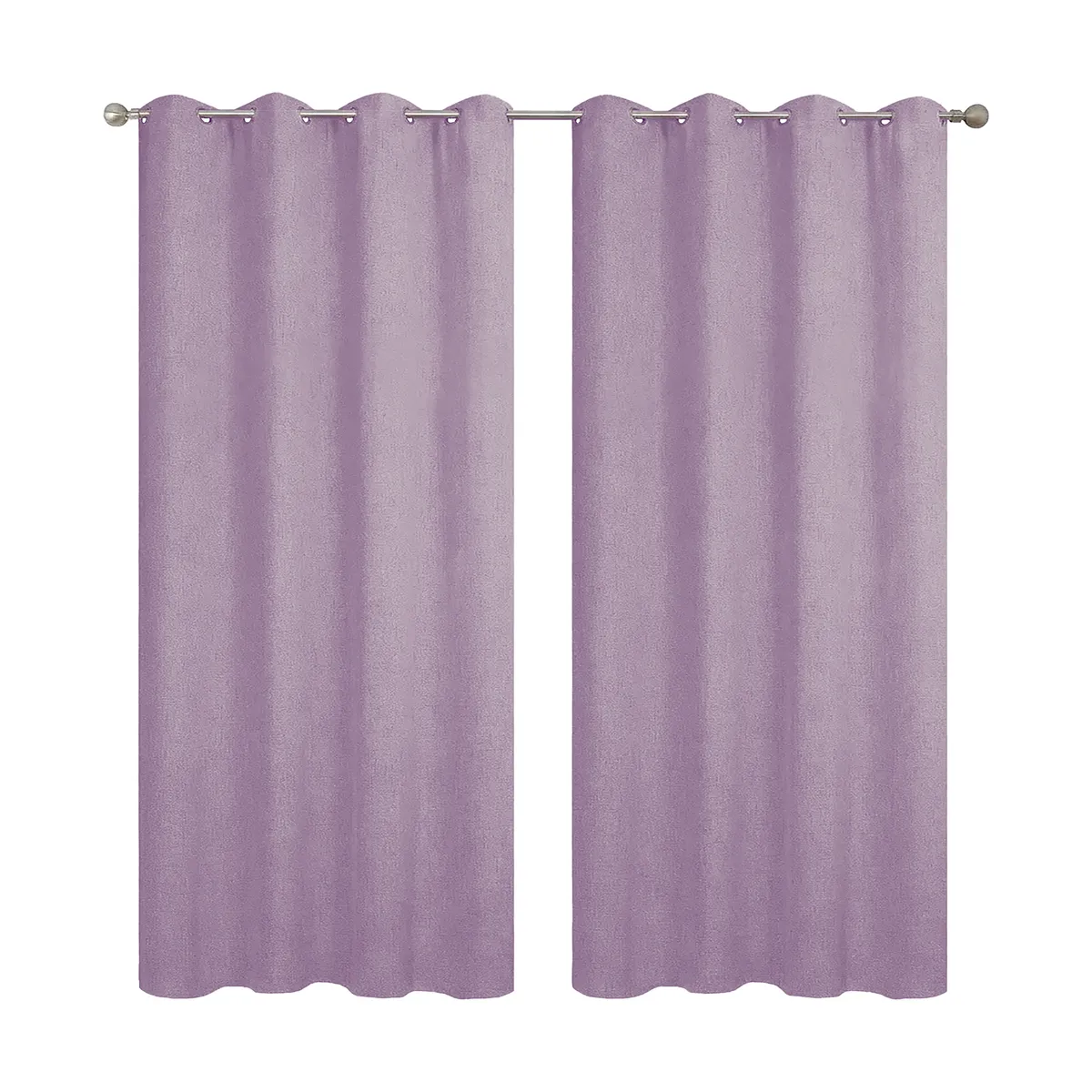 GENERICO - Pack 2 Cortinas Engomadas BlackOut 230x140cm Textura Lino Color Lila Claro