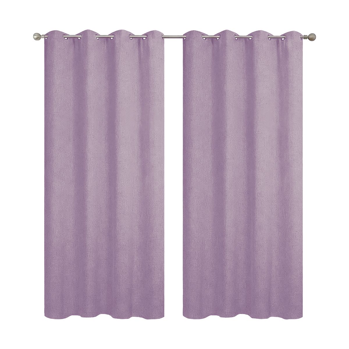 GENERICO - Pack 2 Cortinas Engomadas BlackOut 230x140cm Textura Lino Color Lila Claro