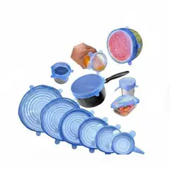GENERICO - Set 6 Tapas Silicona Extensible Anti Escurrimientos Sellado