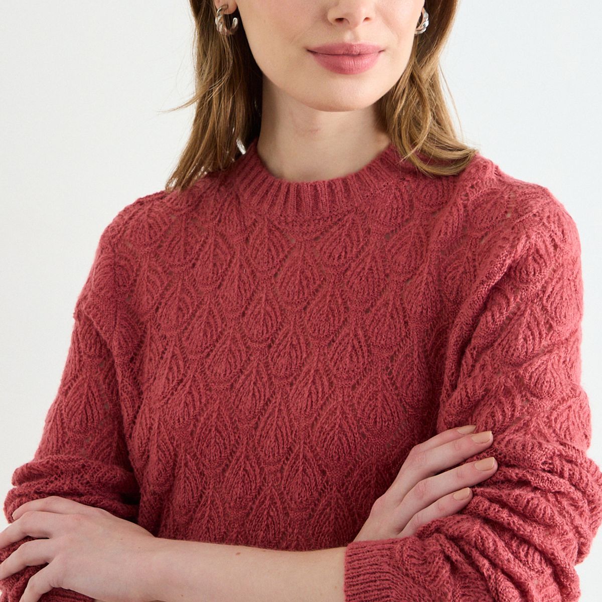 ASH - Sweater Calado Mujer Naranjo Ash