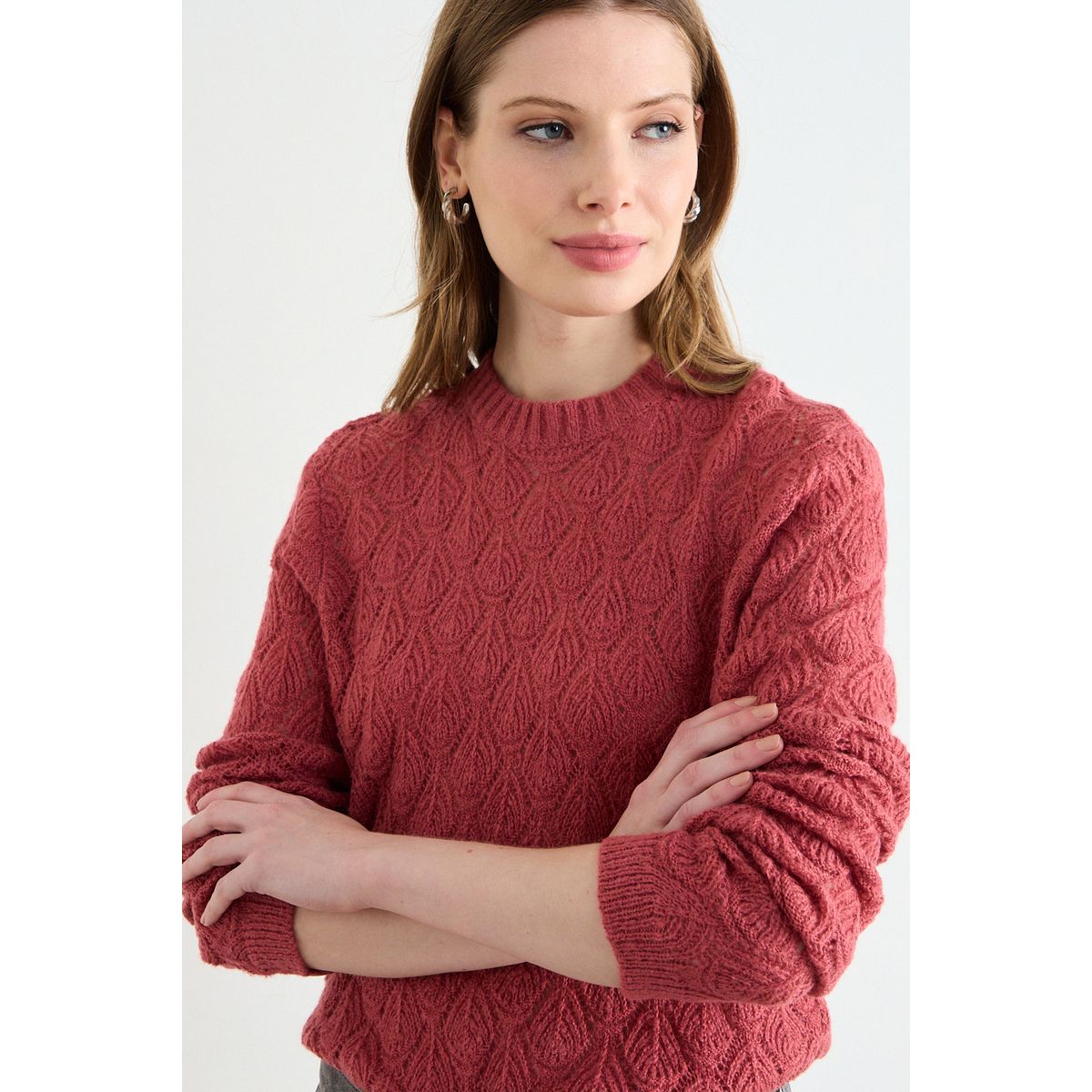 ASH - Sweater Calado Mujer Naranjo Ash