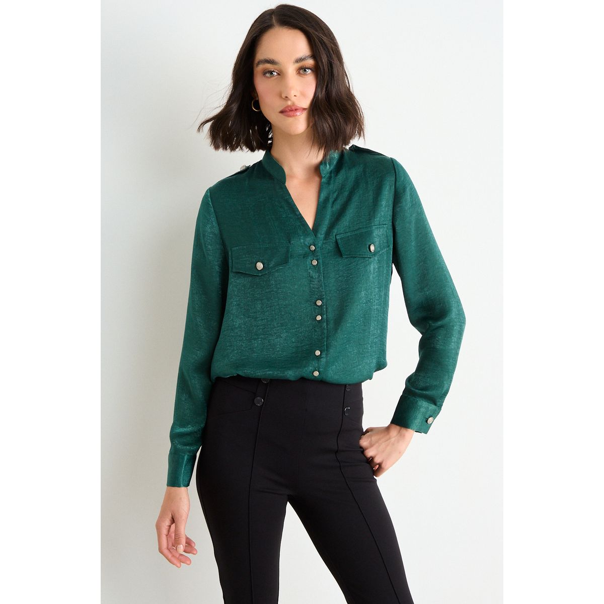 ASH - Blusa Lisa Mujer Verde Esmeralda Ash