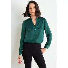 ASH - Blusa Lisa Mujer Verde Esmeralda