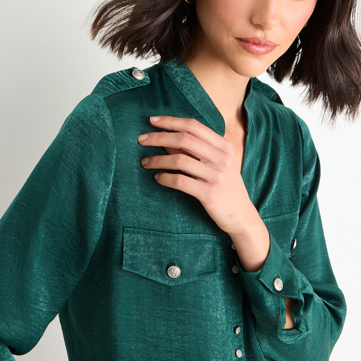 ASH - Blusa Lisa Mujer Verde Esmeralda Ash