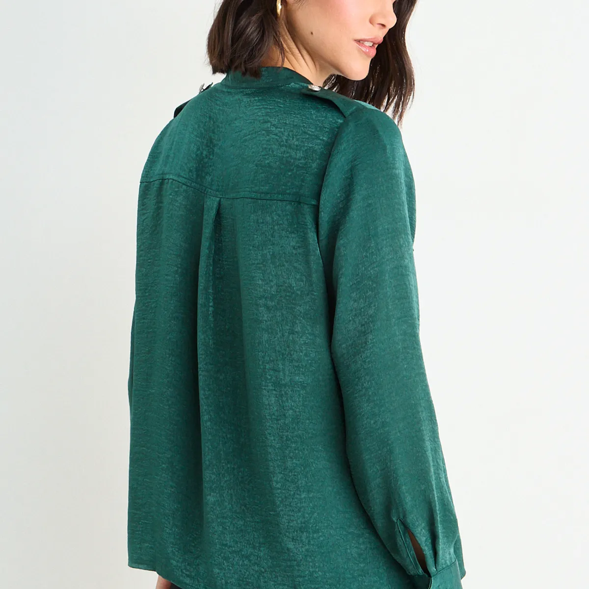 ASH - Blusa Lisa Mujer Verde Esmeralda Ash