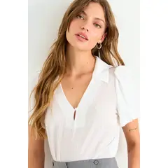 IO - Blusa Lisa Mujer Crudo