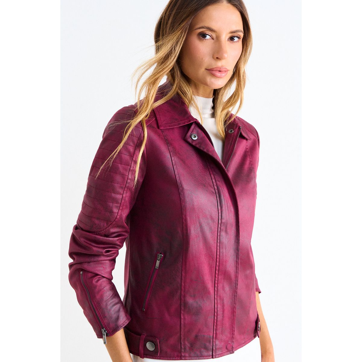 ASH - Chaqueta De Suede Con Cierre Oculto Mujer Burdeos Ash
