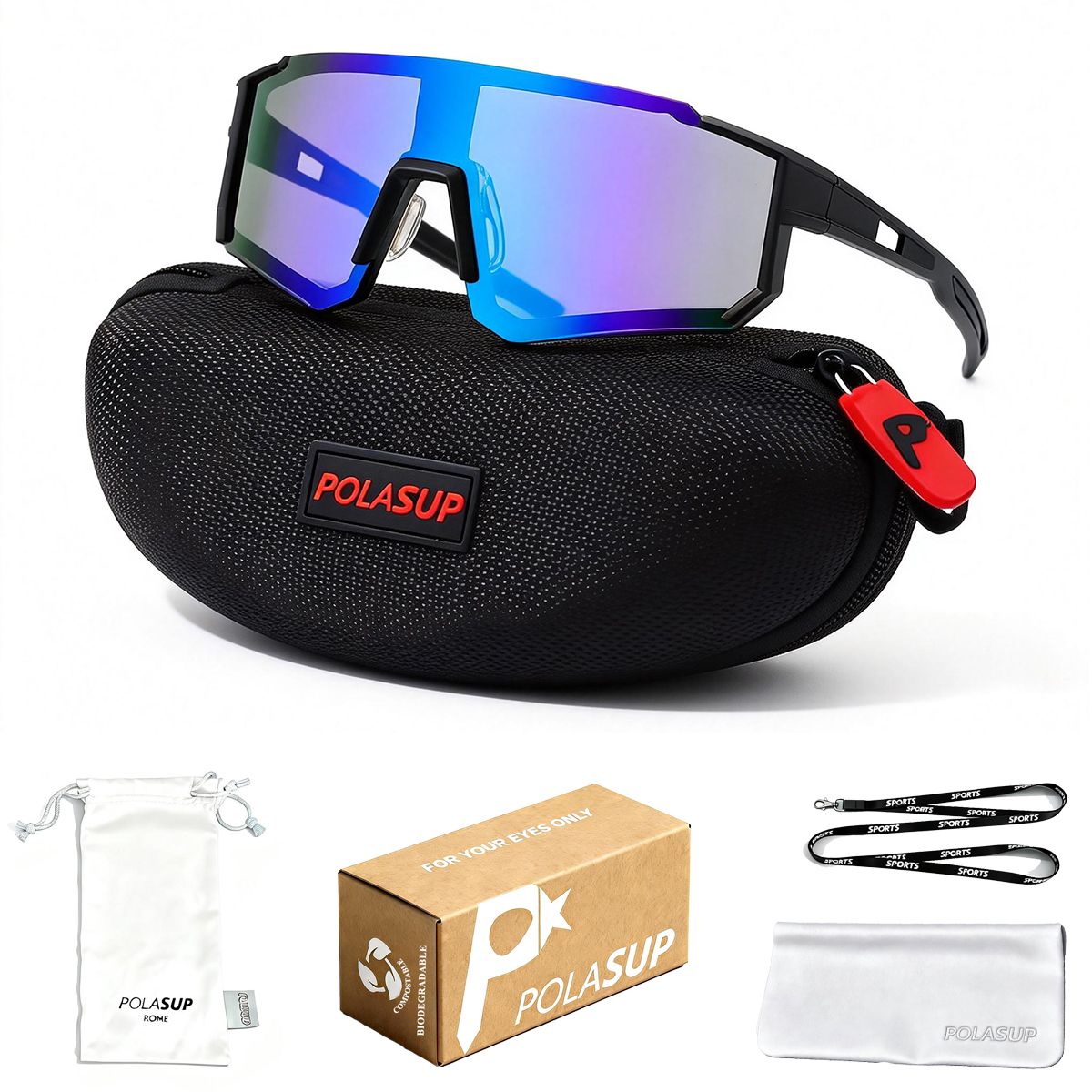 POLASUP - POLASUP LENTES Gafas de sol para  ciclismo deportes y actividades CORRER al aire libre unisex  UV400