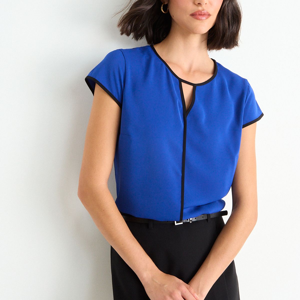 ASH - Blusa Lisa Mujer Azul Ash