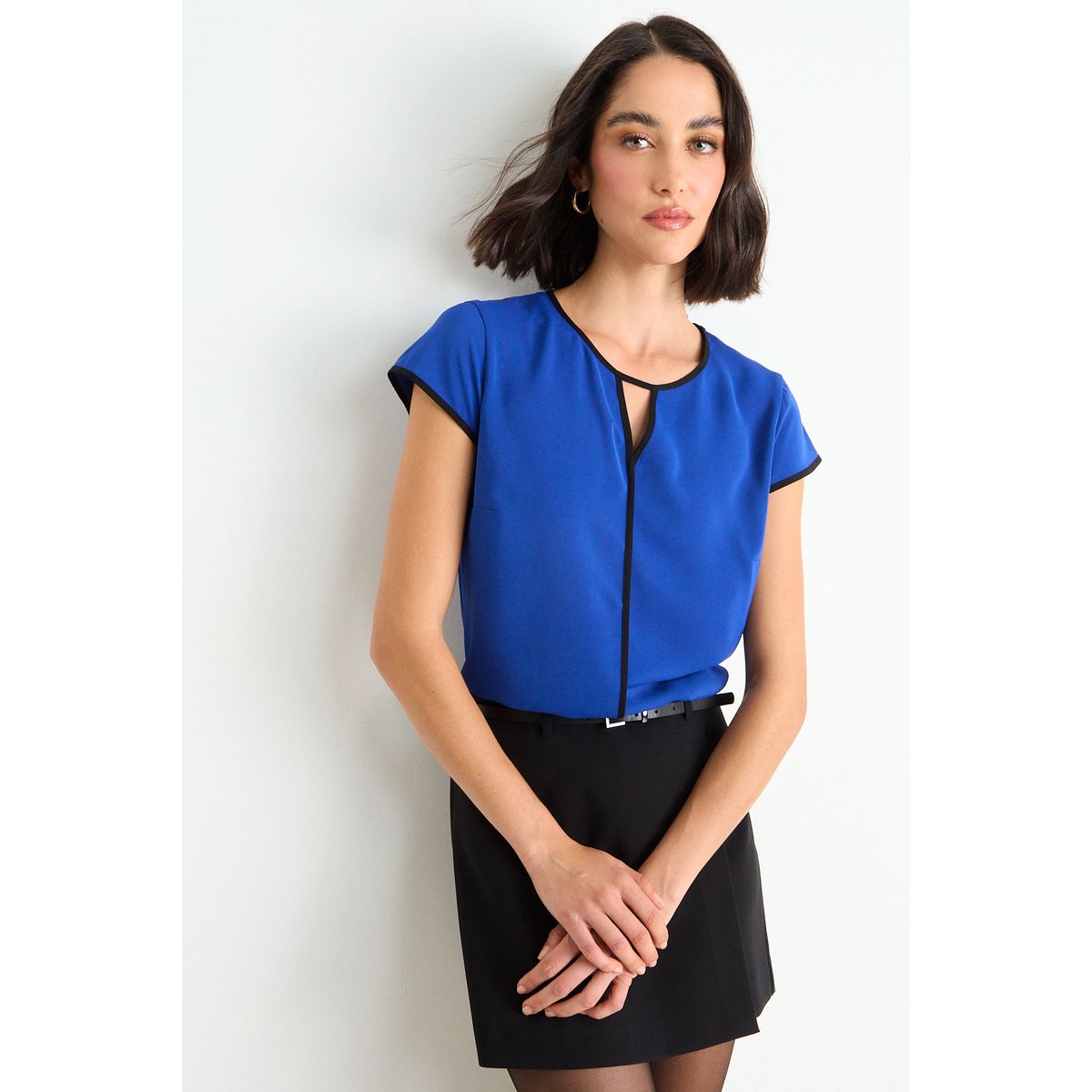 ASH - Blusa Lisa Mujer Azul Ash
