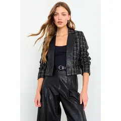 IO - Blazer Fantasia Mujer Negro