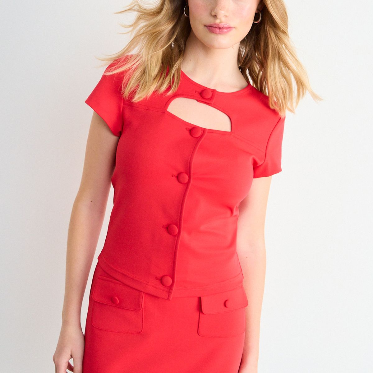 IO - Blusa Lisa Mujer Rojo Io