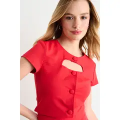 IO - Blusa Lisa Mujer Rojo
