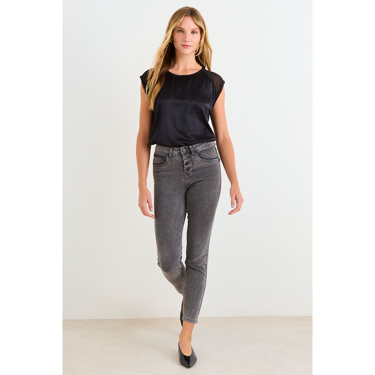 ASH - Skinny Jeans Mujer Gris Ash
