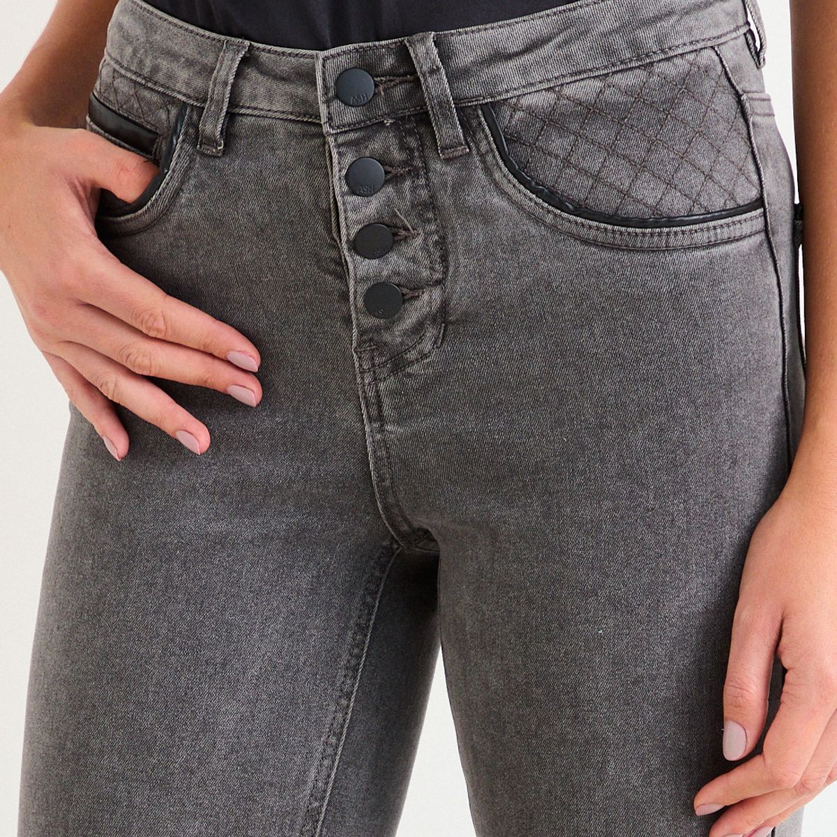 ASH - Skinny Jeans Mujer Gris Ash
