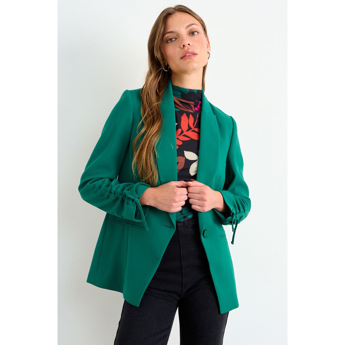 IO - Blazer Liso Mujer Verde Esmeralda Io