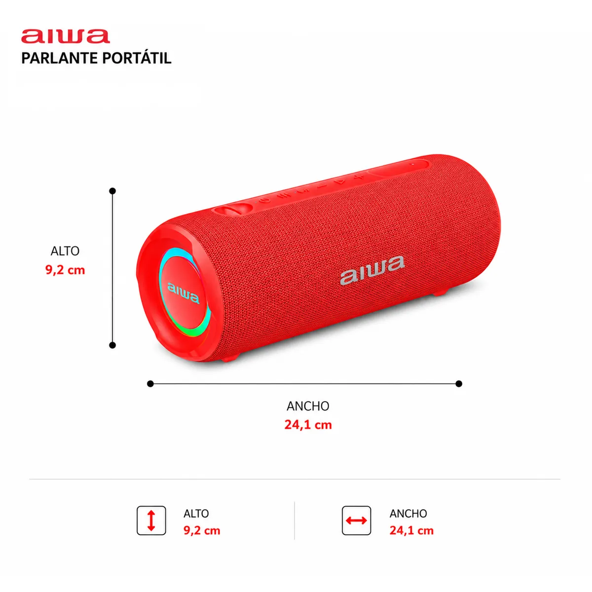 AIWA - Parlante Portátil Bluetooth 15w Impermeable Tws Aiwa Aw-q260