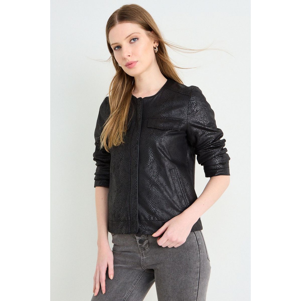 ASH - Casaca Lisa Mujer Negro Ash
