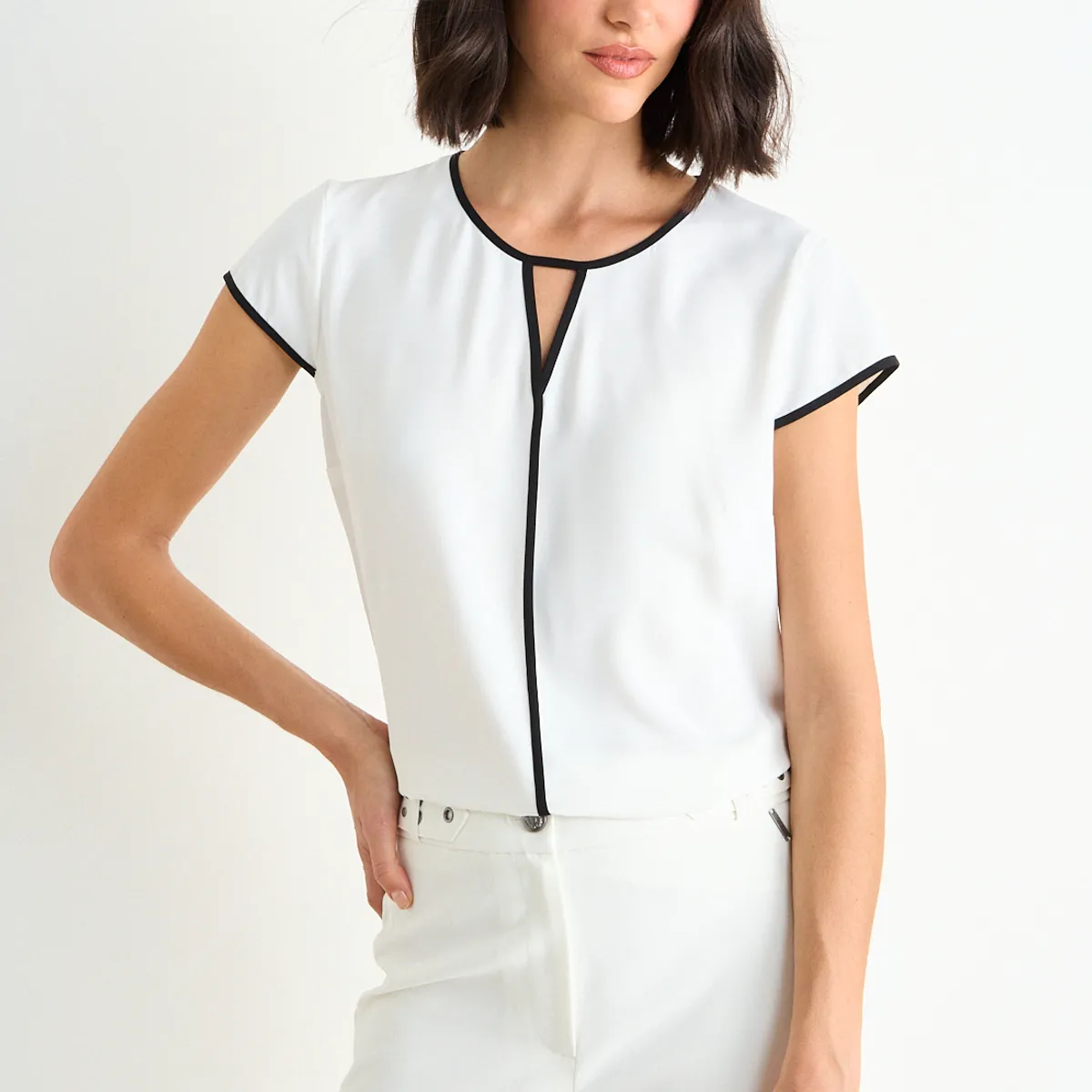 ASH - Blusa Lisa Mujer Crudo Ash