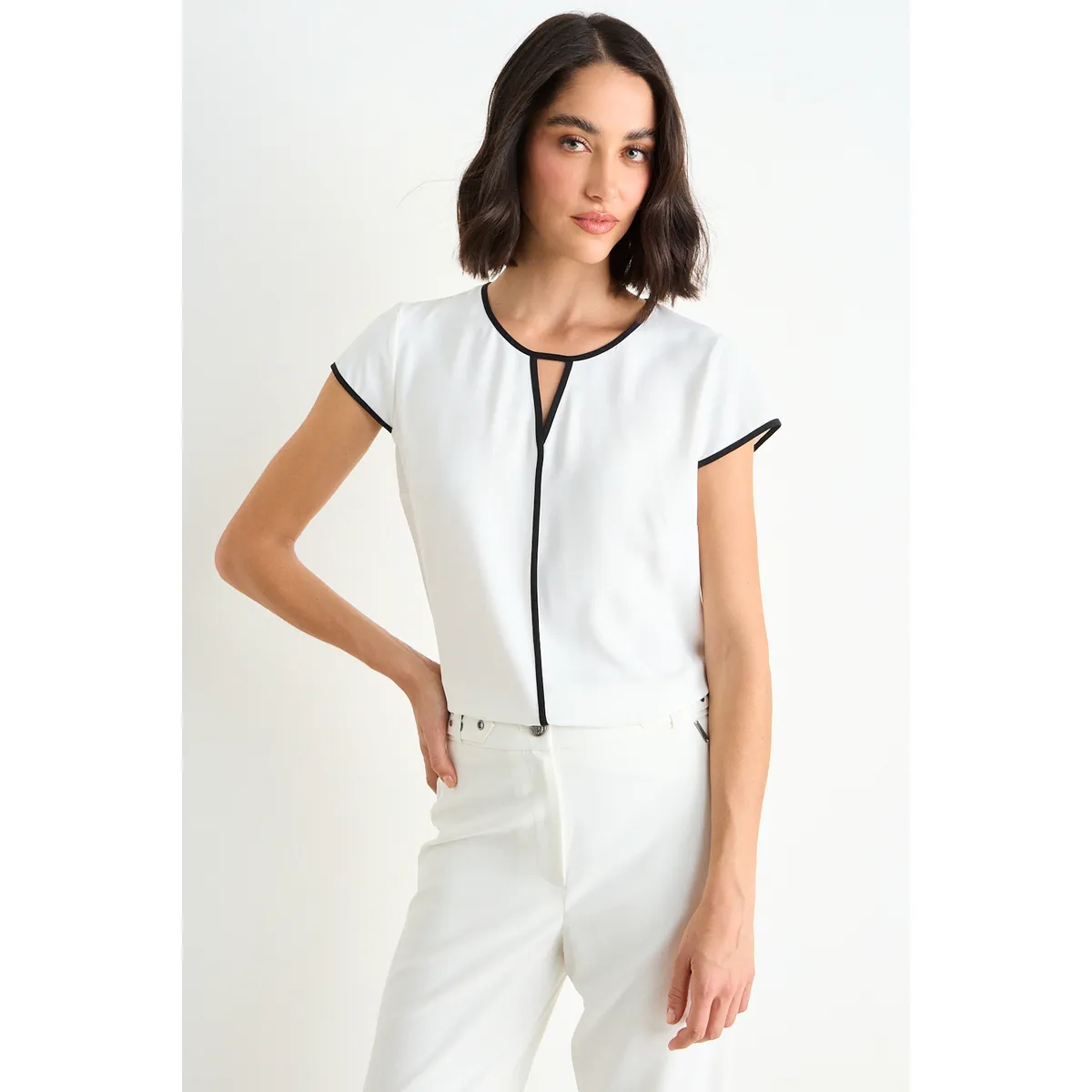 ASH - Blusa Lisa Mujer Crudo Ash