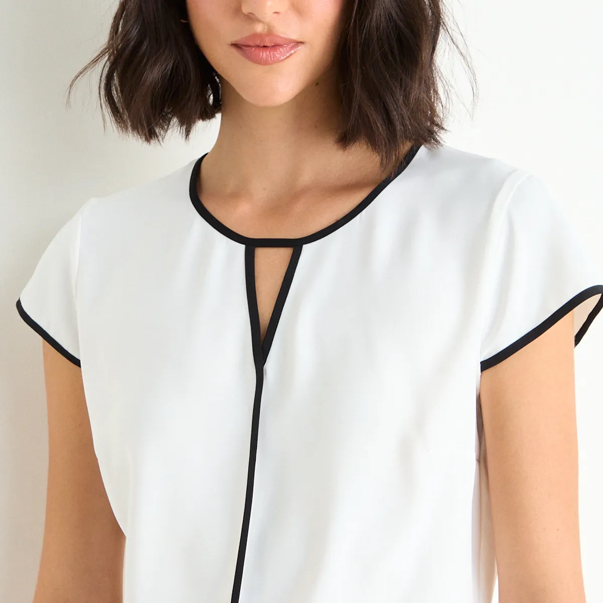 ASH - Blusa Lisa Mujer Crudo Ash