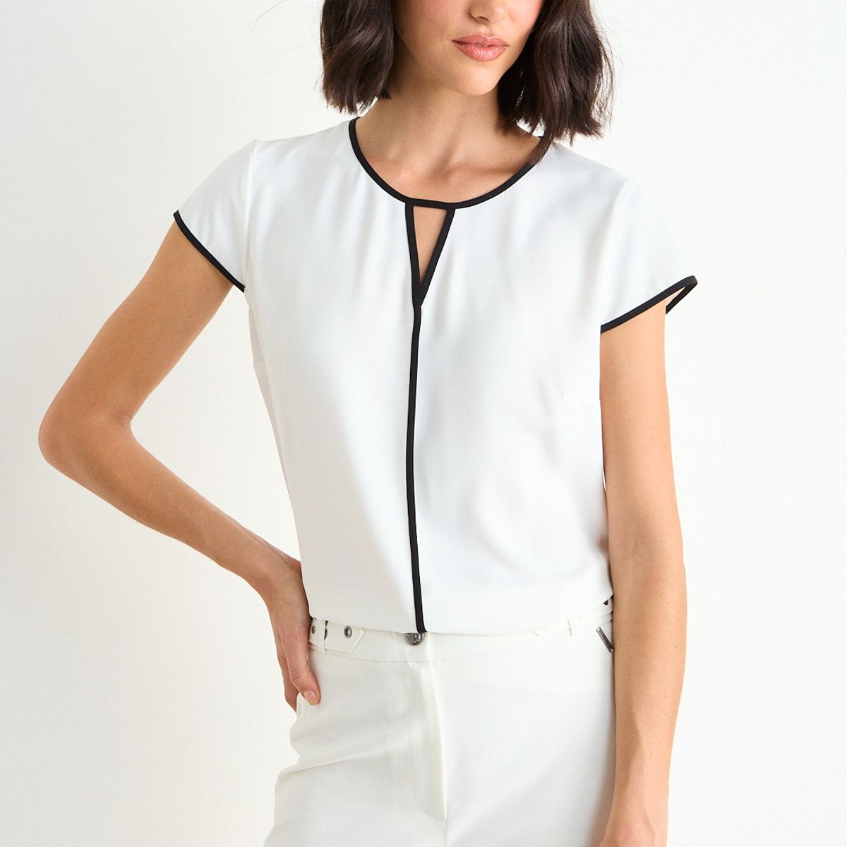 ASH - Blusa Lisa Mujer Crudo Ash