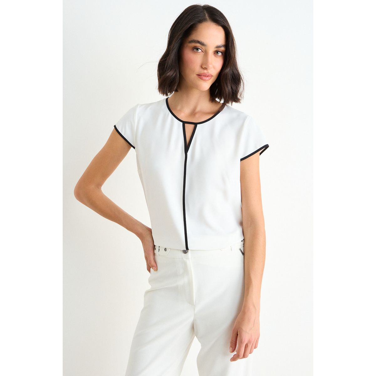 ASH - Blusa Lisa Mujer Crudo Ash