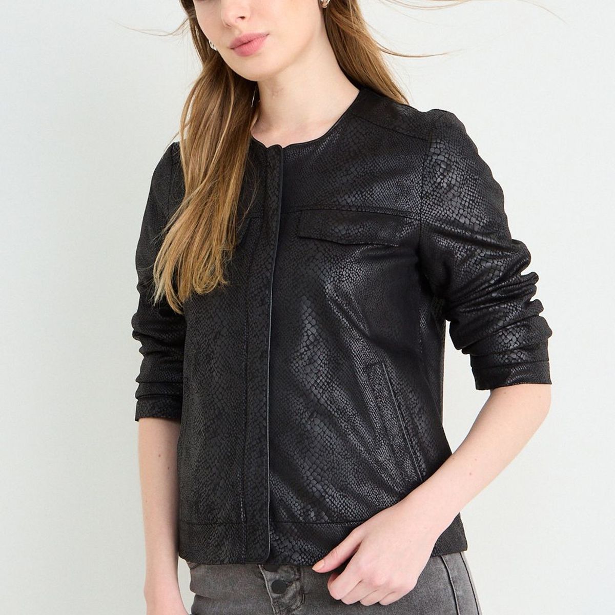 ASH - Casaca Lisa Mujer Negro Ash
