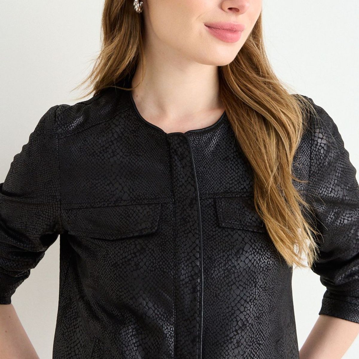 ASH - Casaca Lisa Mujer Negro Ash