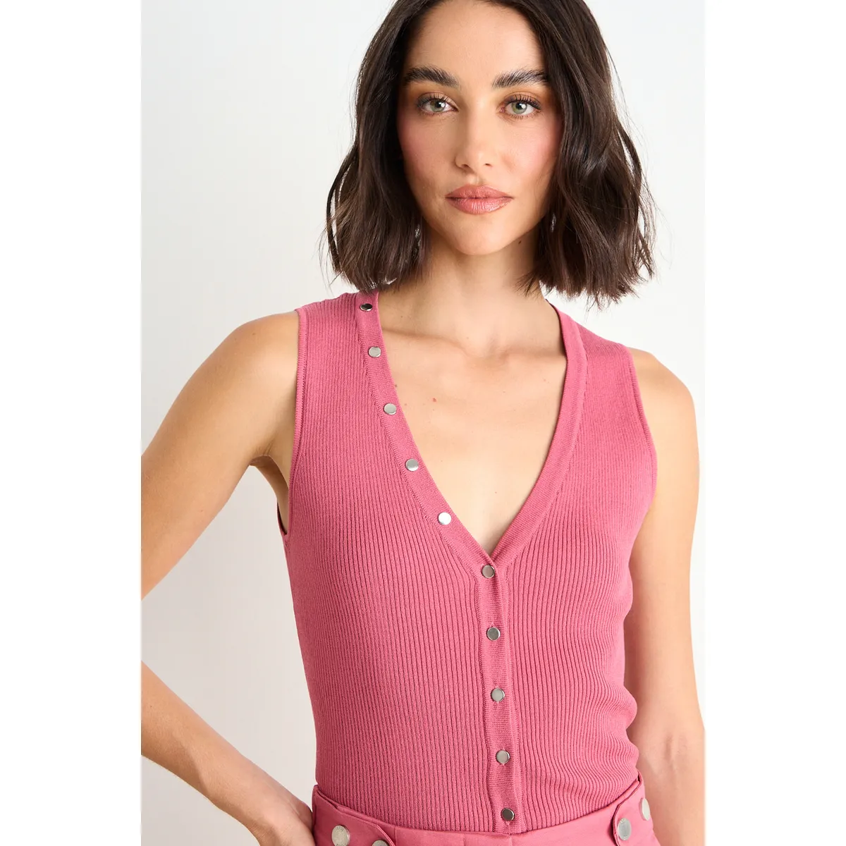 ASH - Polera Tejida Mujer Rosa Ash