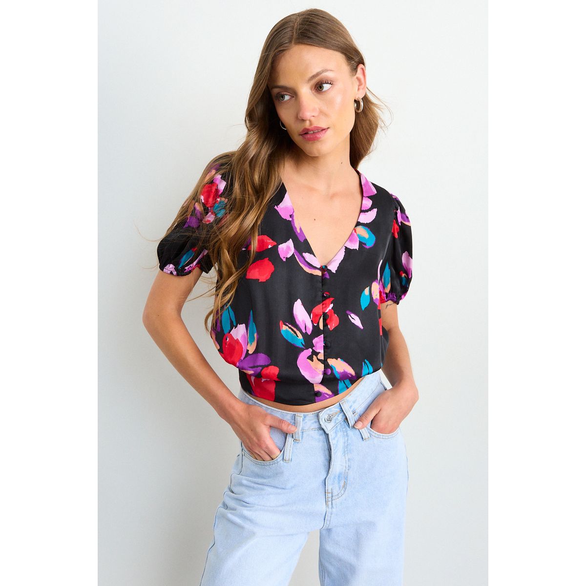 IO - Blusa Fantasia Mujer Negro Io