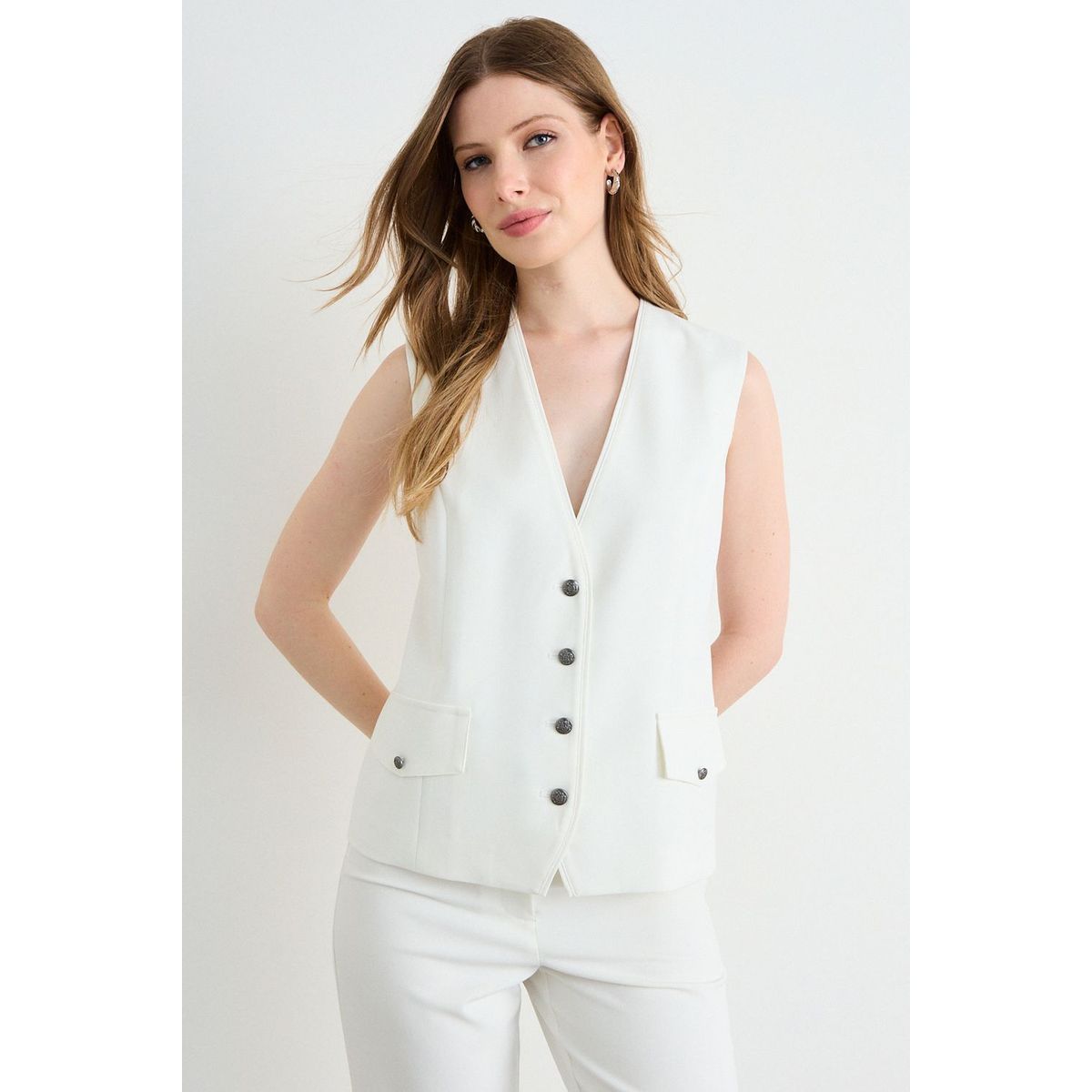 ASH - Gilet Liso Mujer Crudo Ash