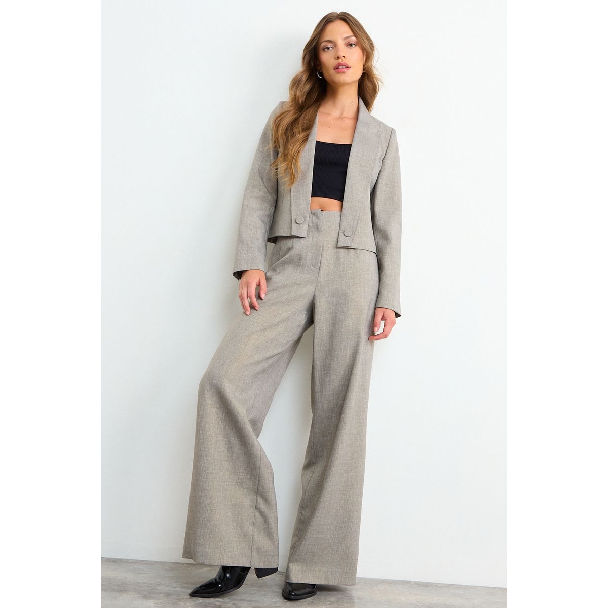 IO - Pantalon Liso Mujer Gris Io