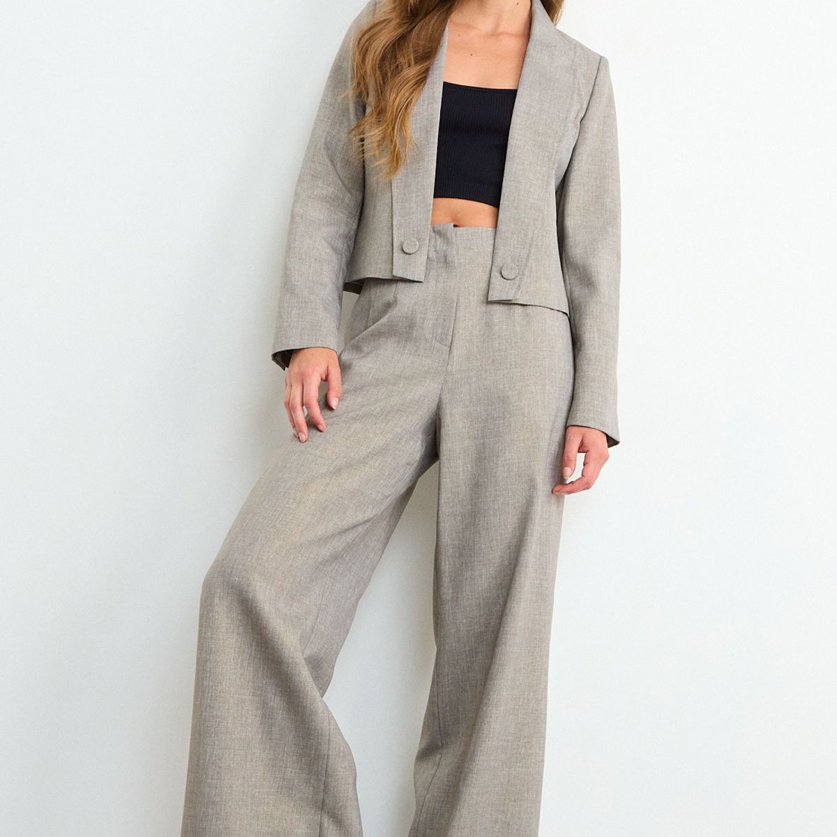 IO - Pantalon Liso Mujer Gris Io