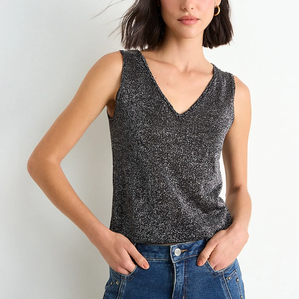 ASH - Polera Tejida Mujer Negro Ash