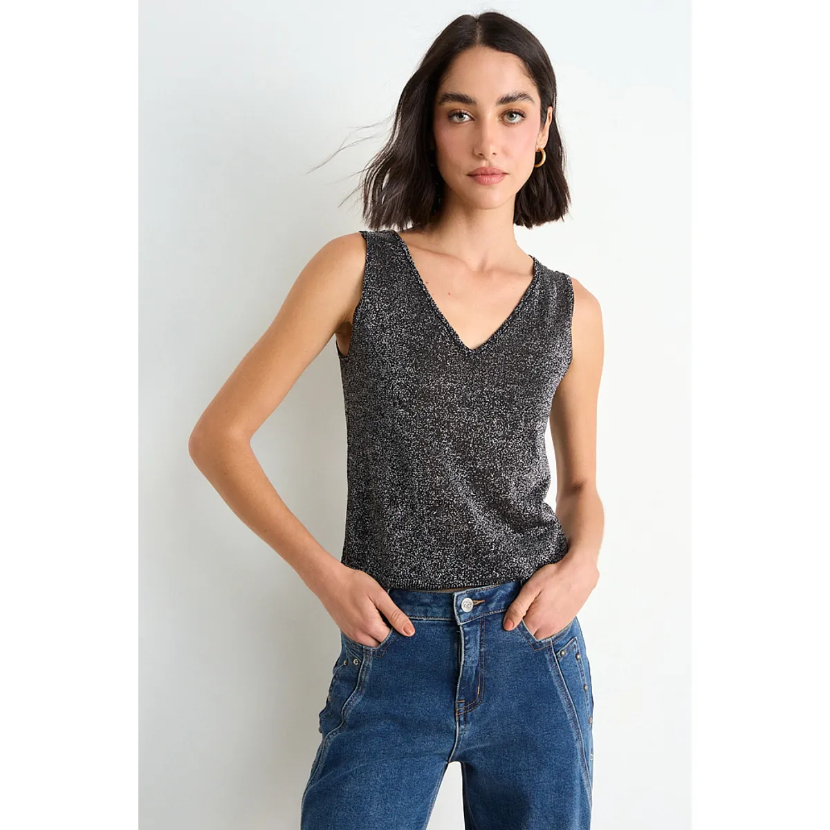 ASH - Polera Tejida Mujer Negro Ash