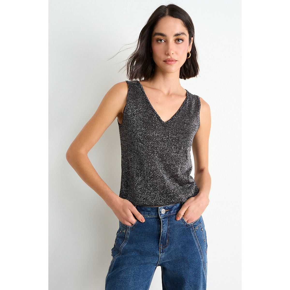 ASH - Polera Tejida Mujer Negro Ash