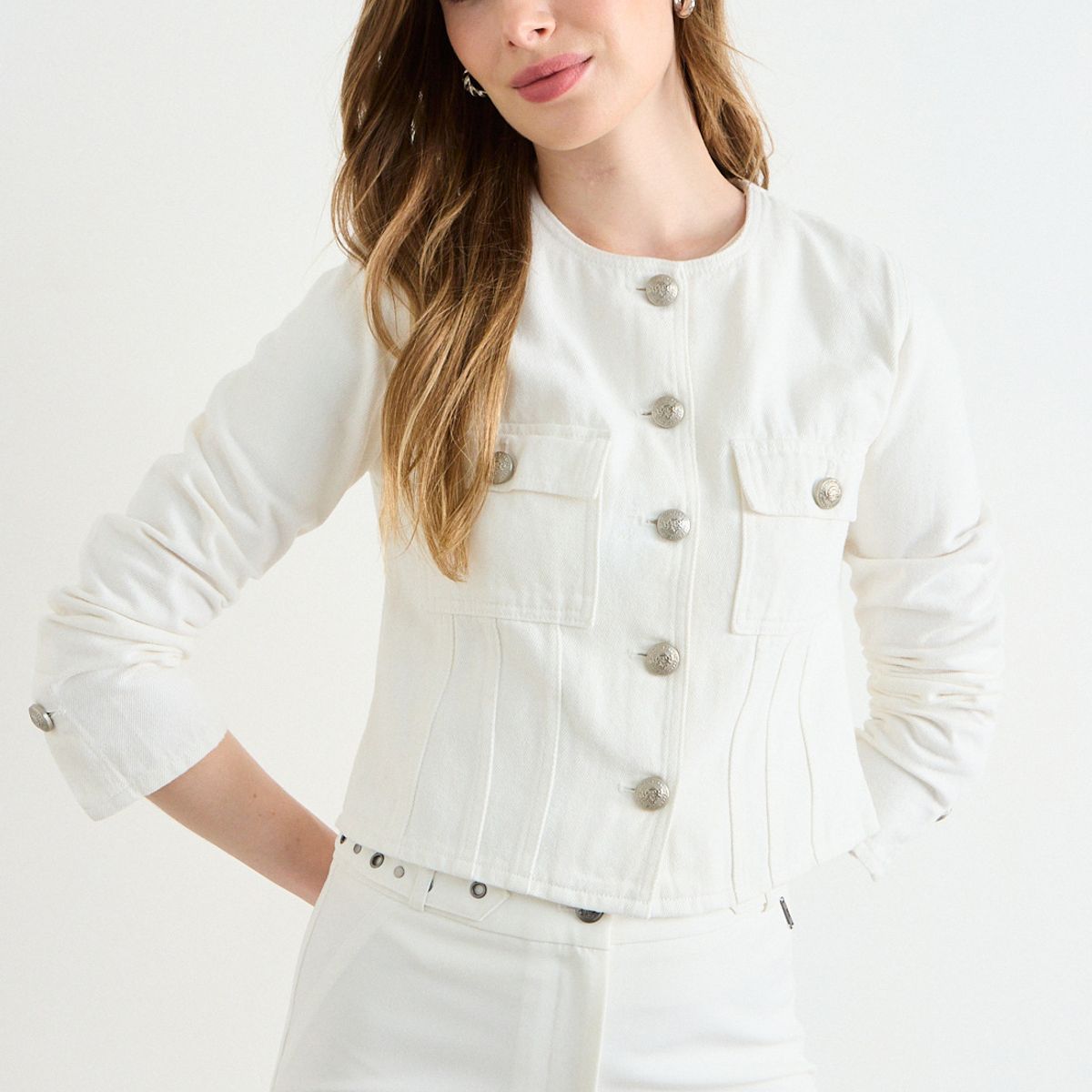 ASH - Casaca Lisa Mujer Crudo Ash