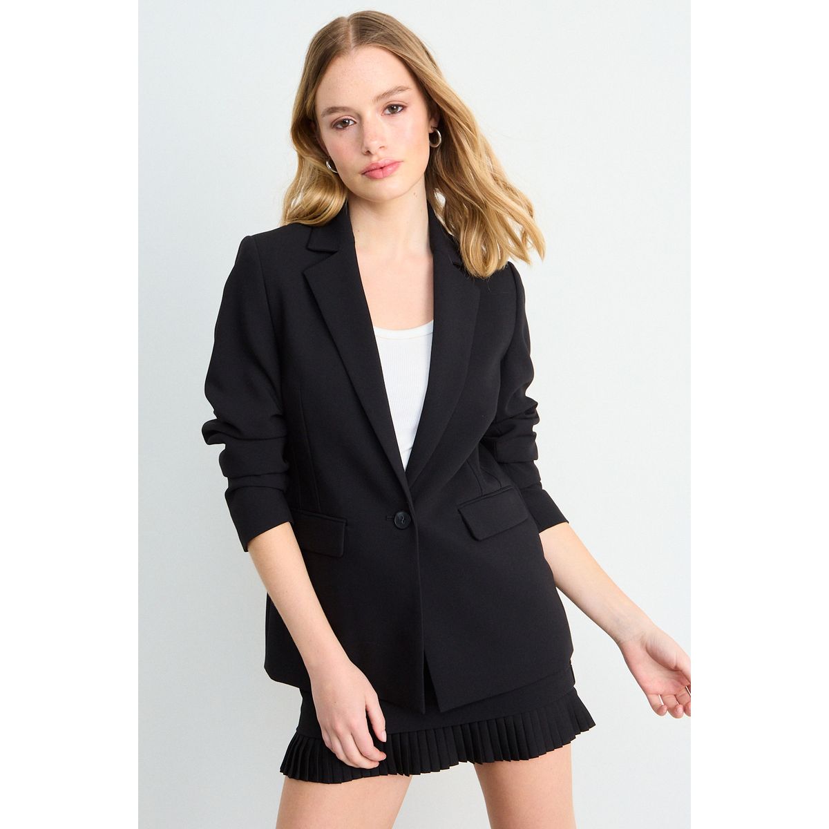 IO - Blazer Liso Mujer Negro Io