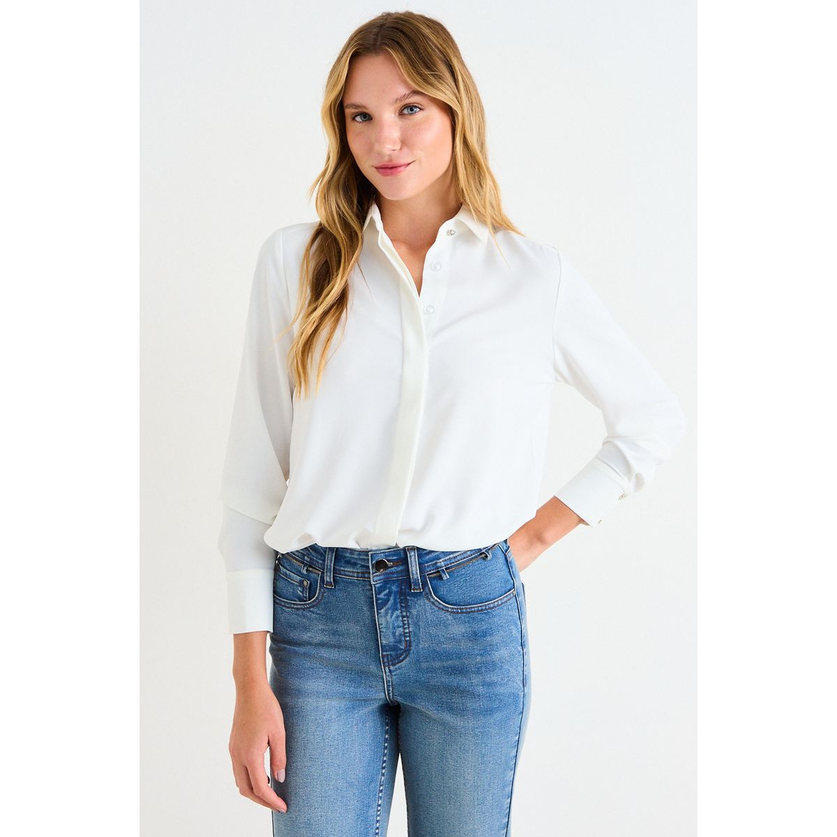 ASH - Blusa Lisa Mujer Crudo Ash