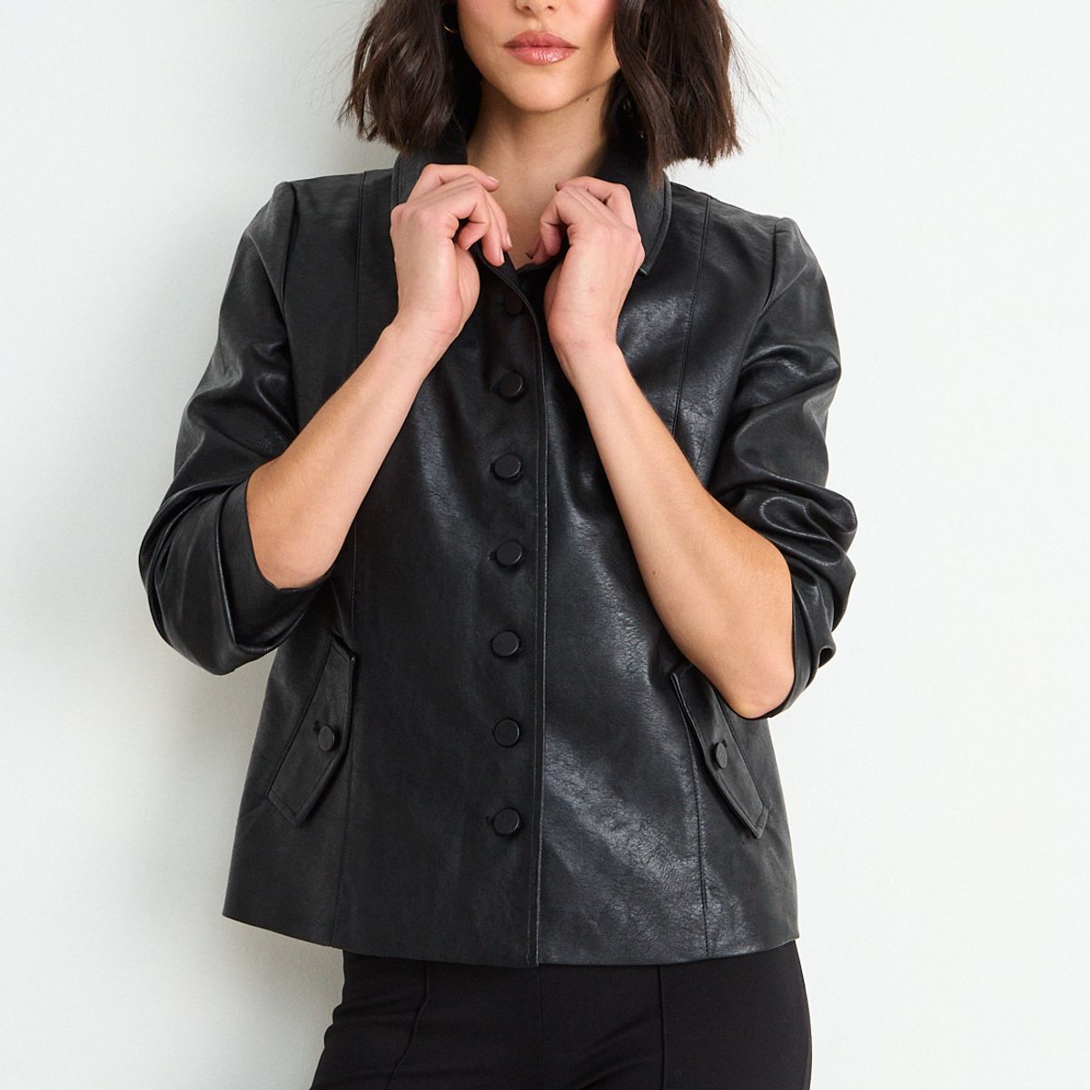 ASH - Chaqueta Lisa De Pu Entallada Mujer Negro Ash