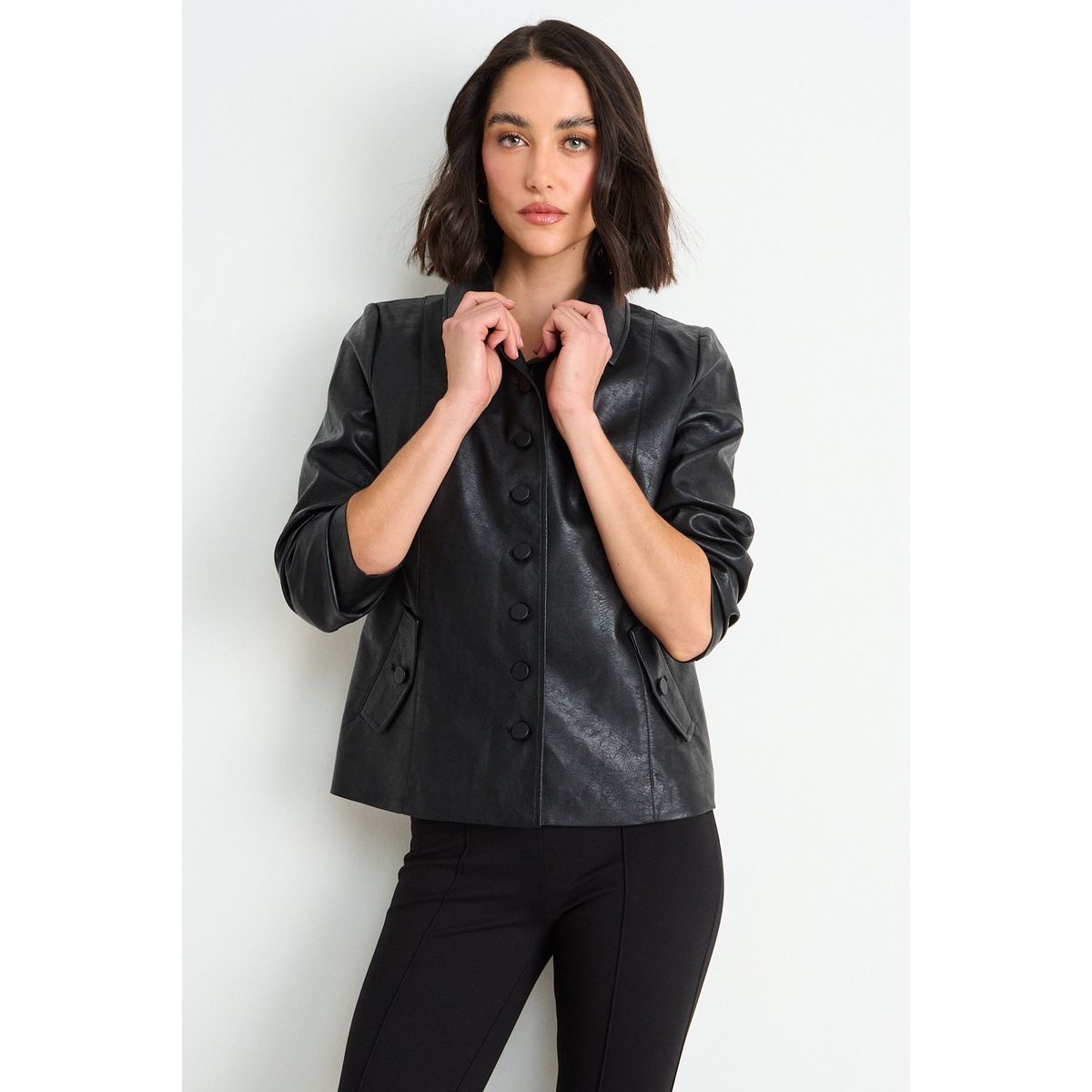 ASH - Chaqueta Lisa De Pu Entallada Mujer Negro Ash