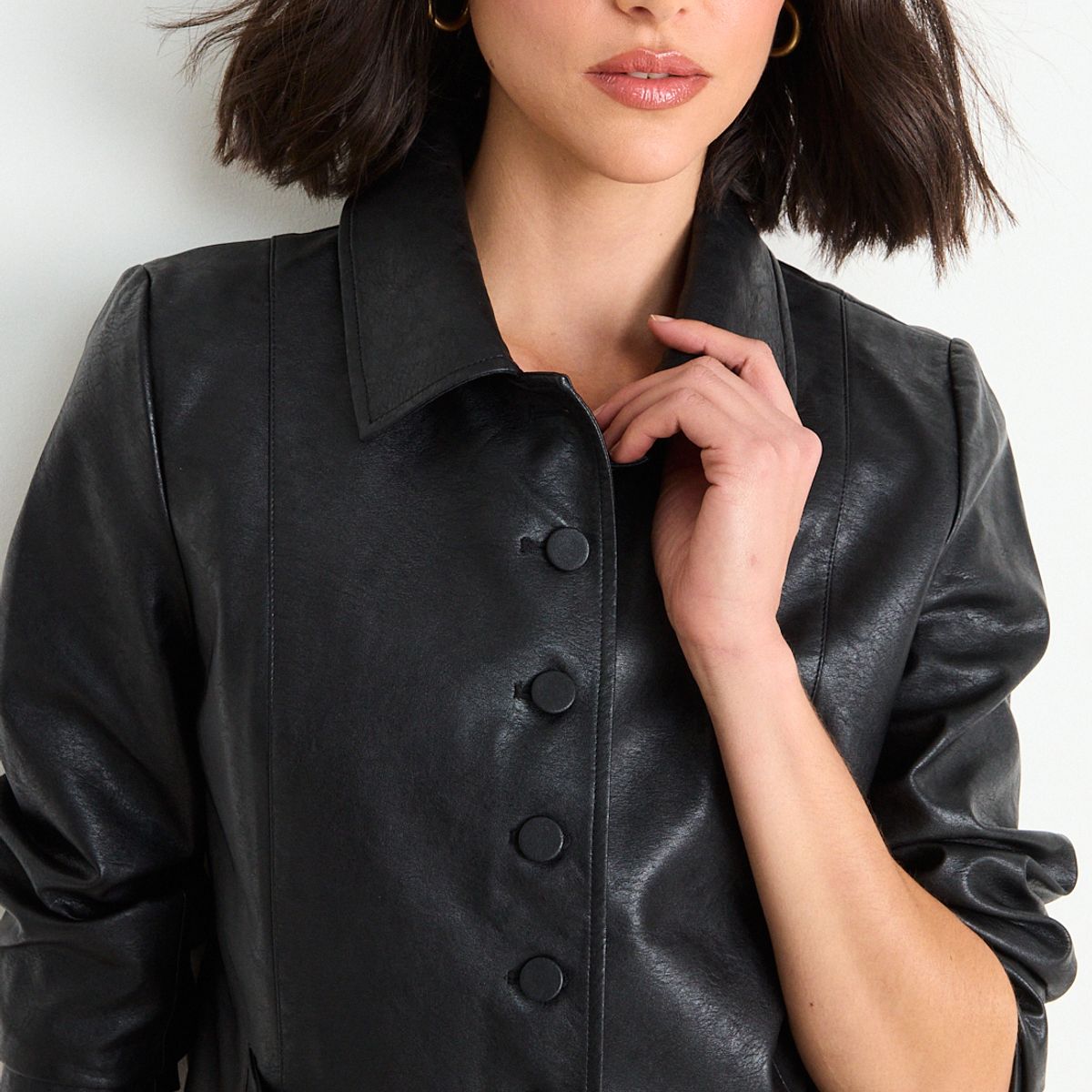 ASH - Chaqueta Lisa De Pu Entallada Mujer Negro Ash