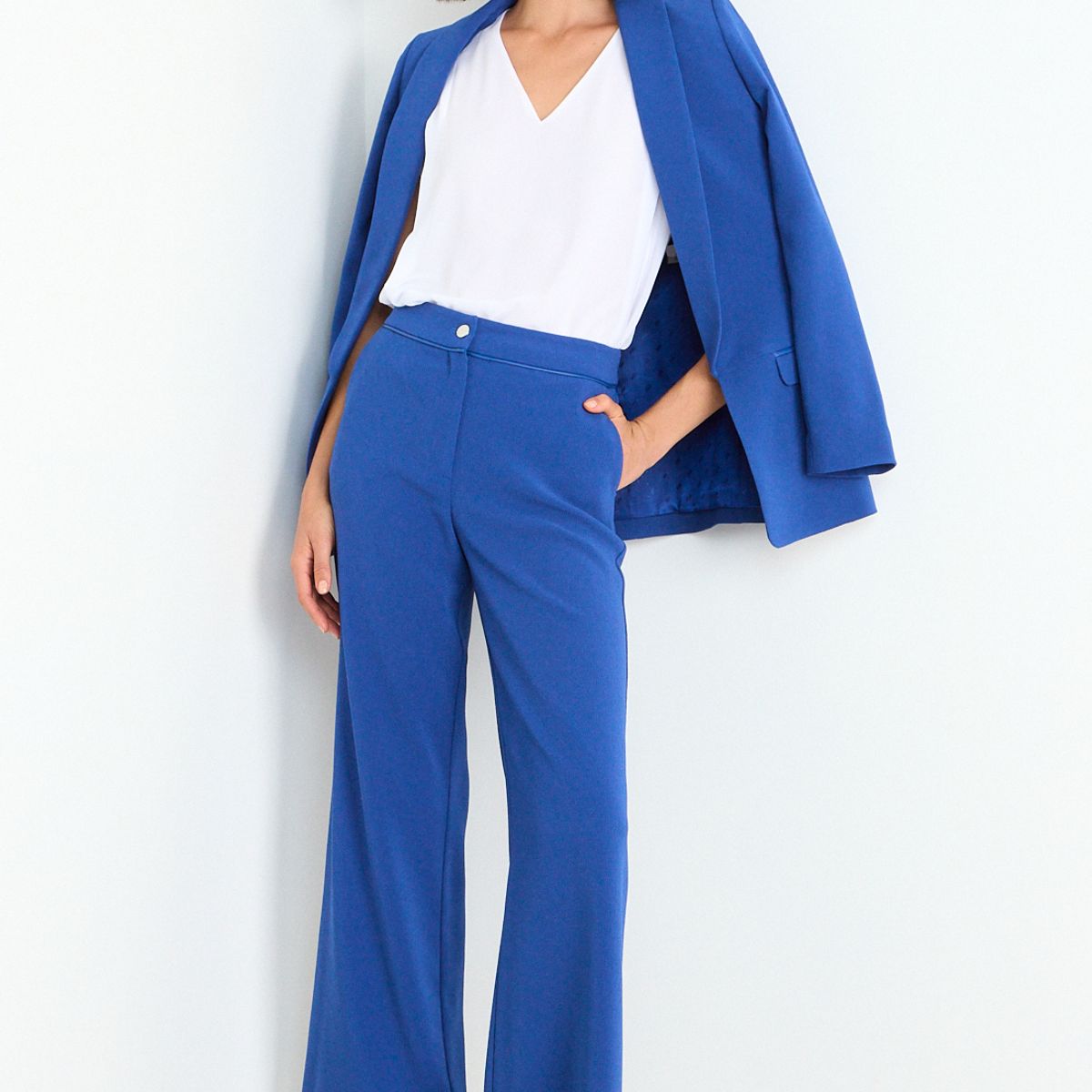 ASH - Pantalon Liso Mujer Azul Ash
