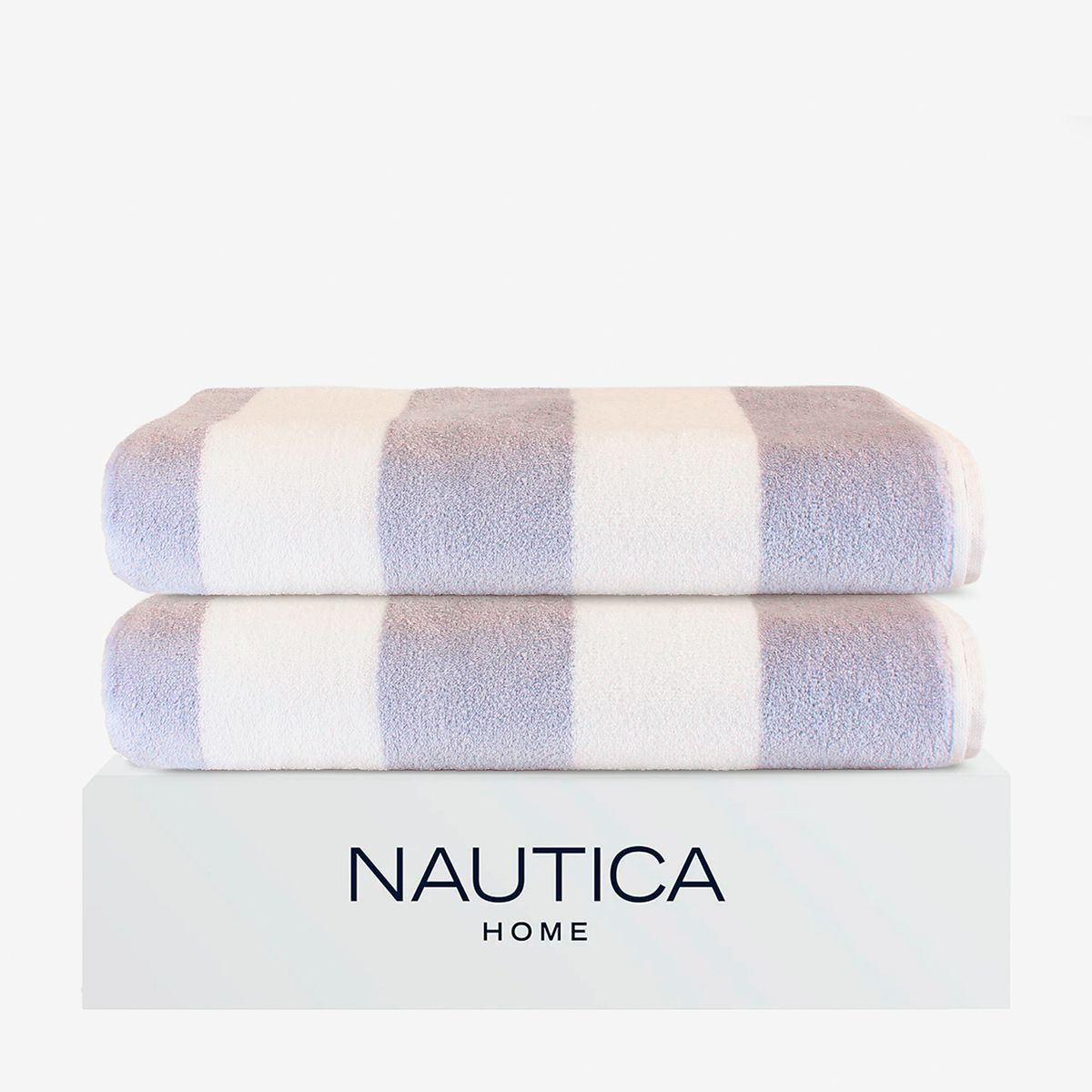 NAUTICA - 2 Toallas de Playa Nautica Home 100% algodón 163x81cm CABANA gris